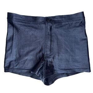 American Apparel Spandex Disco Short Shorts Womens Large Black Y2K Hot Pants